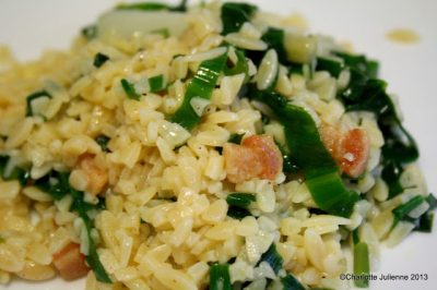 Ramps with Orzo and Pancetta