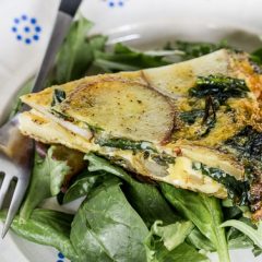 potato and ramps omelet